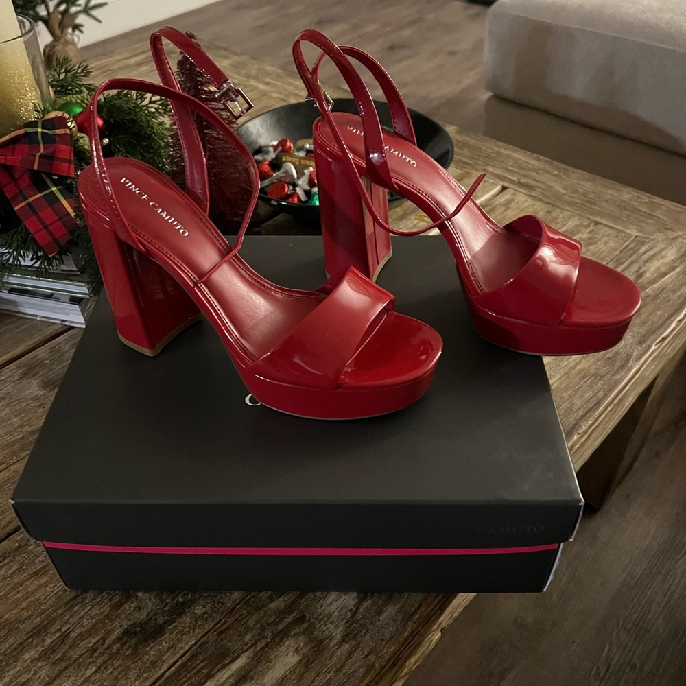 Vince Camuto Bold Red Slingback Heels